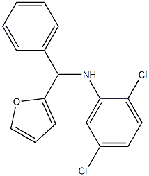 2,5-dichloro-N-[furan-2-yl(phenyl)methyl]aniline 结构式