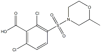 2,6-dichloro-3-[(2-methylmorpholine-4-)sulfonyl]benzoic acid 结构式