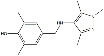 2,6-dimethyl-4-{[(1,3,5-trimethyl-1H-pyrazol-4-yl)amino]methyl}phenol 结构式