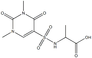 2-[(1,3-dimethyl-2,4-dioxo-1,2,3,4-tetrahydropyrimidine-5-)sulfonamido]propanoic acid 结构式