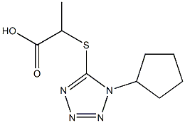 2-[(1-cyclopentyl-1H-tetrazol-5-yl)thio]propanoic acid 结构式