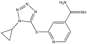 2-[(1-cyclopropyl-1H-1,2,3,4-tetrazol-5-yl)sulfanyl]pyridine-4-carboximidamide 结构式