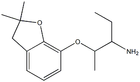 2-[(2,2-dimethyl-2,3-dihydro-1-benzofuran-7-yl)oxy]-1-ethylpropylamine 结构式