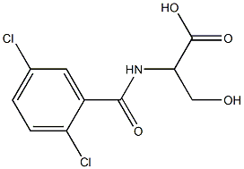 2-[(2,5-dichlorophenyl)formamido]-3-hydroxypropanoic acid 结构式