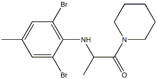 2-[(2,6-dibromo-4-methylphenyl)amino]-1-(piperidin-1-yl)propan-1-one 结构式