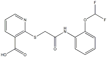 2-[(2-{[2-(difluoromethoxy)phenyl]amino}-2-oxoethyl)thio]nicotinic acid 结构式