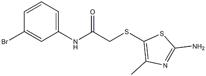 2-[(2-amino-4-methyl-1,3-thiazol-5-yl)sulfanyl]-N-(3-bromophenyl)acetamide 结构式