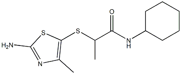 2-[(2-amino-4-methyl-1,3-thiazol-5-yl)sulfanyl]-N-cyclohexylpropanamide 结构式