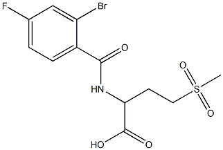 2-[(2-bromo-4-fluorophenyl)formamido]-4-methanesulfonylbutanoic acid 结构式