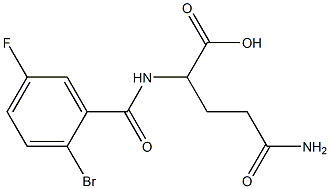 2-[(2-bromo-5-fluorophenyl)formamido]-4-carbamoylbutanoic acid 结构式