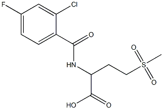 2-[(2-chloro-4-fluorophenyl)formamido]-4-methanesulfonylbutanoic acid 结构式