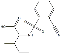 2-[(2-cyanobenzene)sulfonamido]-3-methylpentanoic acid 结构式