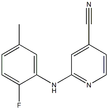 2-[(2-fluoro-5-methylphenyl)amino]pyridine-4-carbonitrile 结构式