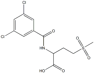 2-[(3,5-dichlorophenyl)formamido]-4-methanesulfonylbutanoic acid 结构式
