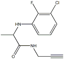 2-[(3-chloro-2-fluorophenyl)amino]-N-(prop-2-yn-1-yl)propanamide 结构式