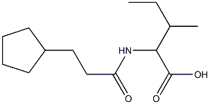 2-[(3-cyclopentylpropanoyl)amino]-3-methylpentanoic acid 结构式
