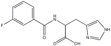 2-[(3-fluorobenzoyl)amino]-3-(1H-imidazol-4-yl)propanoic acid 结构式
