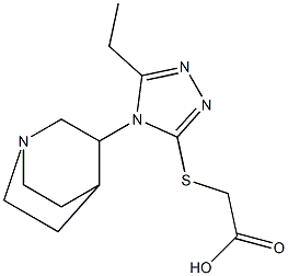 2-[(4-{1-azabicyclo[2.2.2]octan-3-yl}-5-ethyl-4H-1,2,4-triazol-3-yl)sulfanyl]acetic acid 结构式