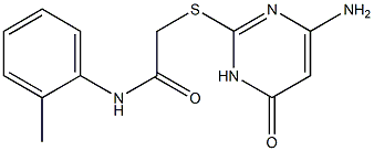 2-[(4-amino-6-oxo-1,6-dihydropyrimidin-2-yl)sulfanyl]-N-(2-methylphenyl)acetamide 结构式