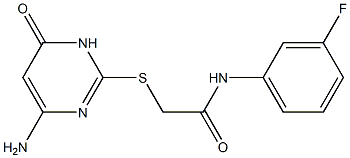 2-[(4-amino-6-oxo-1,6-dihydropyrimidin-2-yl)sulfanyl]-N-(3-fluorophenyl)acetamide 结构式