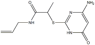 2-[(4-amino-6-oxo-1,6-dihydropyrimidin-2-yl)sulfanyl]-N-(prop-2-en-1-yl)propanamide 结构式