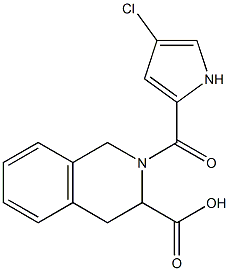 2-[(4-chloro-1H-pyrrol-2-yl)carbonyl]-1,2,3,4-tetrahydroisoquinoline-3-carboxylic acid 结构式