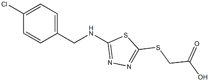 2-[(5-{[(4-chlorophenyl)methyl]amino}-1,3,4-thiadiazol-2-yl)sulfanyl]acetic acid 结构式