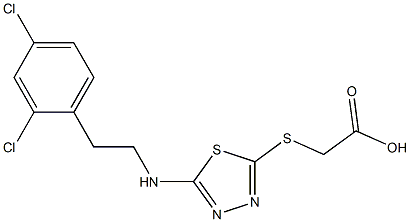 2-[(5-{[2-(2,4-dichlorophenyl)ethyl]amino}-1,3,4-thiadiazol-2-yl)sulfanyl]acetic acid 结构式