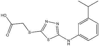 2-[(5-{[3-(propan-2-yl)phenyl]amino}-1,3,4-thiadiazol-2-yl)sulfanyl]acetic acid 结构式