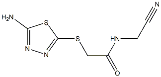 2-[(5-amino-1,3,4-thiadiazol-2-yl)sulfanyl]-N-(cyanomethyl)acetamide 结构式