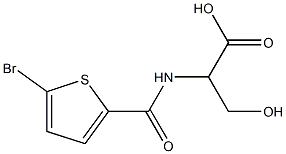 2-[(5-bromothiophen-2-yl)formamido]-3-hydroxypropanoic acid 结构式