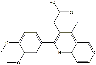 2-[2-(3,4-dimethoxyphenyl)-4-methylquinolin-3-yl]acetic acid 结构式