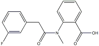 2-[2-(3-fluorophenyl)-N-methylacetamido]benzoic acid 结构式
