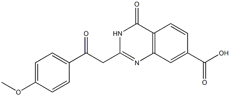 2-[2-(4-methoxyphenyl)-2-oxoethyl]-4-oxo-3,4-dihydroquinazoline-7-carboxylic acid 结构式