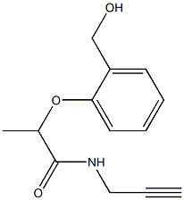 2-[2-(hydroxymethyl)phenoxy]-N-(prop-2-yn-1-yl)propanamide 结构式