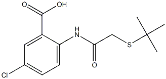 2-[2-(tert-butylsulfanyl)acetamido]-5-chlorobenzoic acid 结构式