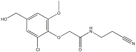 2-[2-chloro-4-(hydroxymethyl)-6-methoxyphenoxy]-N-(2-cyanoethyl)acetamide 结构式