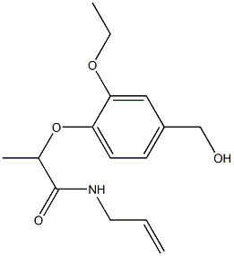 2-[2-ethoxy-4-(hydroxymethyl)phenoxy]-N-(prop-2-en-1-yl)propanamide 结构式