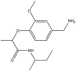 2-[4-(aminomethyl)-2-methoxyphenoxy]-N-(butan-2-yl)propanamide 结构式