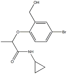 2-[4-bromo-2-(hydroxymethyl)phenoxy]-N-cyclopropylpropanamide 结构式