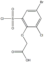 2-[4-bromo-2-chloro-6-(chlorosulfonyl)phenoxy]acetic acid 结构式