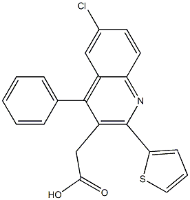 2-[6-chloro-4-phenyl-2-(thiophen-2-yl)quinolin-3-yl]acetic acid 结构式