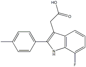 2-[7-fluoro-2-(4-methylphenyl)-1H-indol-3-yl]acetic acid 结构式