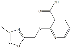 2-{[(3-methyl-1,2,4-oxadiazol-5-yl)methyl]sulfanyl}pyridine-3-carboxylic acid 结构式
