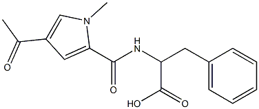 2-{[(4-acetyl-1-methyl-1H-pyrrol-2-yl)carbonyl]amino}-3-phenylpropanoic acid 结构式