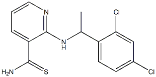 2-{[1-(2,4-dichlorophenyl)ethyl]amino}pyridine-3-carbothioamide 结构式