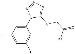 2-{[1-(3,5-difluorophenyl)-1H-1,2,3,4-tetrazol-5-yl]sulfanyl}acetic acid 结构式
