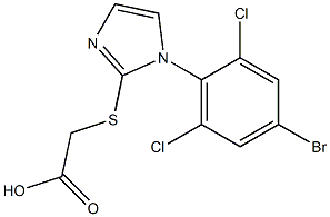 2-{[1-(4-bromo-2,6-dichlorophenyl)-1H-imidazol-2-yl]sulfanyl}acetic acid 结构式