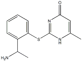 2-{[2-(1-aminoethyl)phenyl]sulfanyl}-6-methyl-1,4-dihydropyrimidin-4-one 结构式