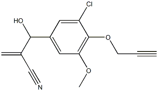 2-{[3-chloro-5-methoxy-4-(prop-2-yn-1-yloxy)phenyl](hydroxy)methyl}prop-2-enenitrile 结构式